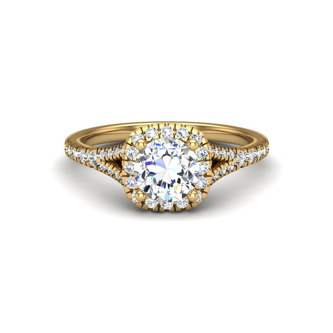 Grace Halo Engagement Ring with Moissanite (7285386674360)