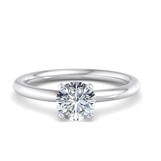 Leah 4 Prong Solitaire Ring with Moissanite (7281798709432)