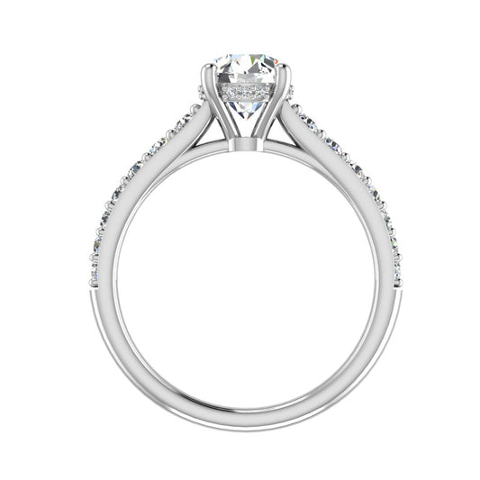 Abigail Pave Engagement Ring With Hidden Halo with Moissanite (7285387034808)