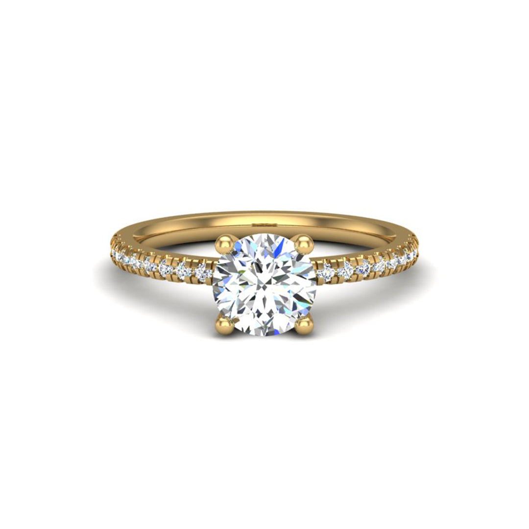 Kennedy Pavé Prong Solitaire Ring with Moissanite (7284349370552)
