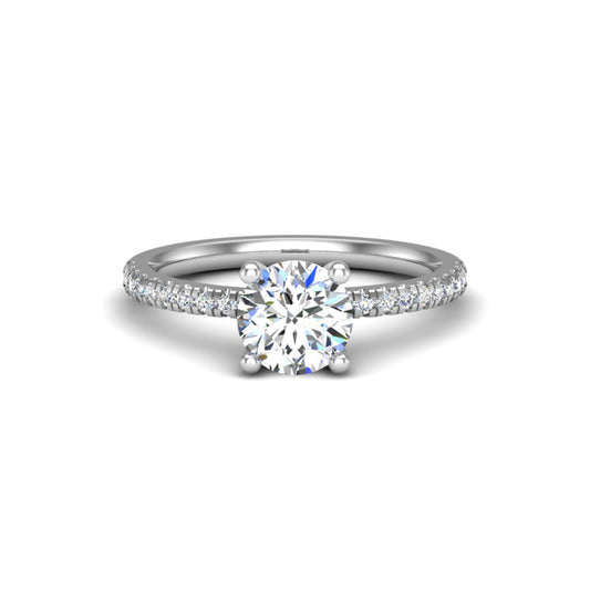 Kennedy Pavé Prong Solitaire Ring with Moissanite (7284349370552)