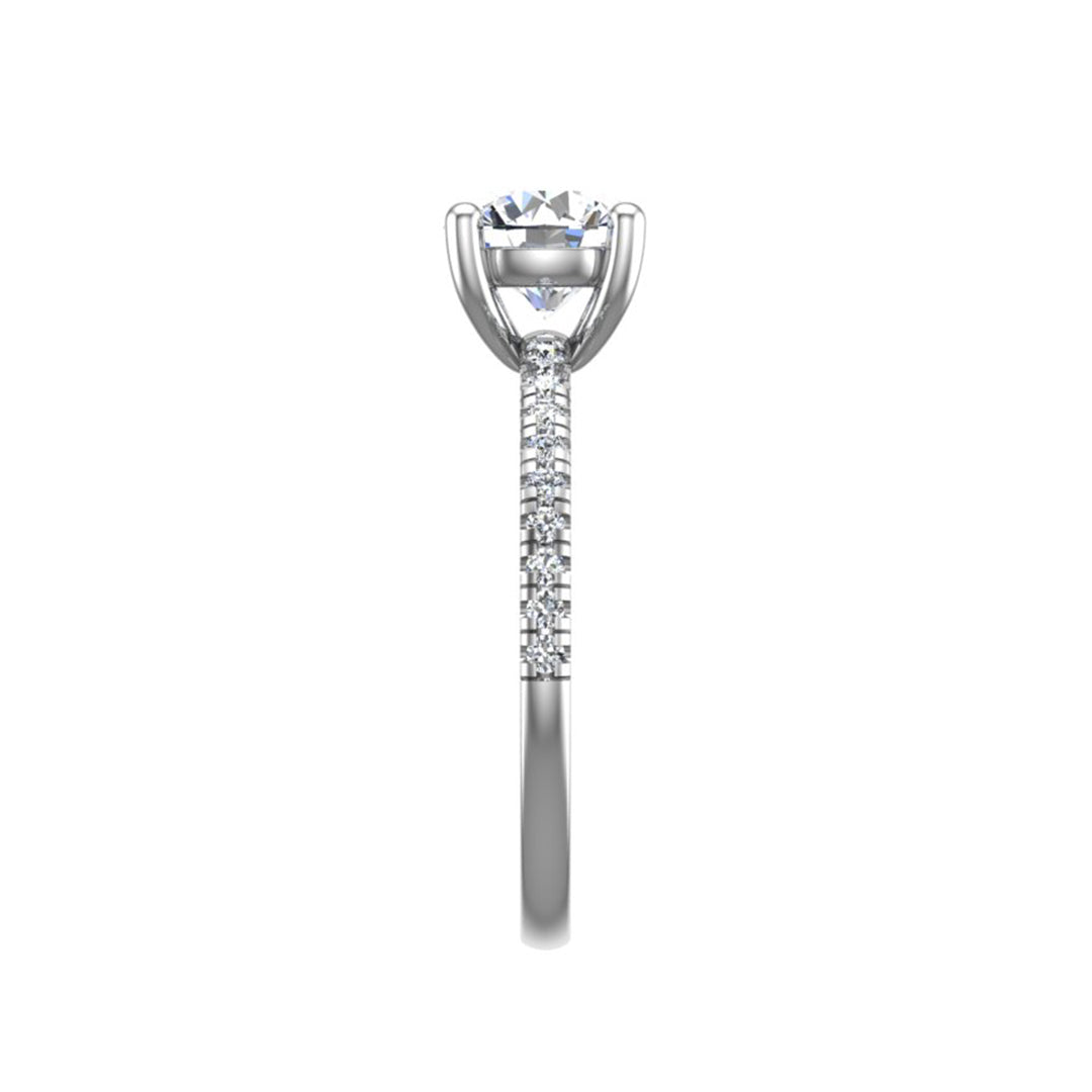Kennedy Pavé Prong Solitaire Ring with Moissanite (7284349370552)