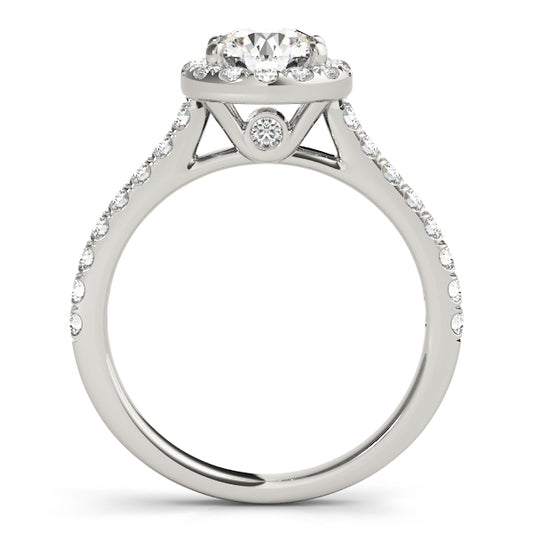 Layla Halo Engagement Ring with Round Moissanite (7285985149112)