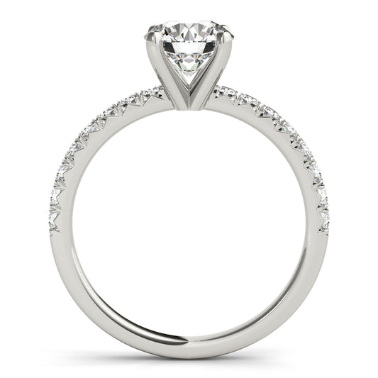 Hazel Classic Pavé Diamond Engagement Ring with Round Moissanite (7285979971768)