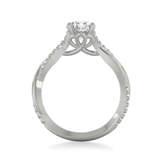 Linda Twisted Pavé Engagement Ring with Moissanite (7283147866296)