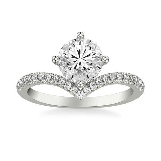 Zoe Pavé Chevron Engagement Ring with Moissanite (7283146096824)