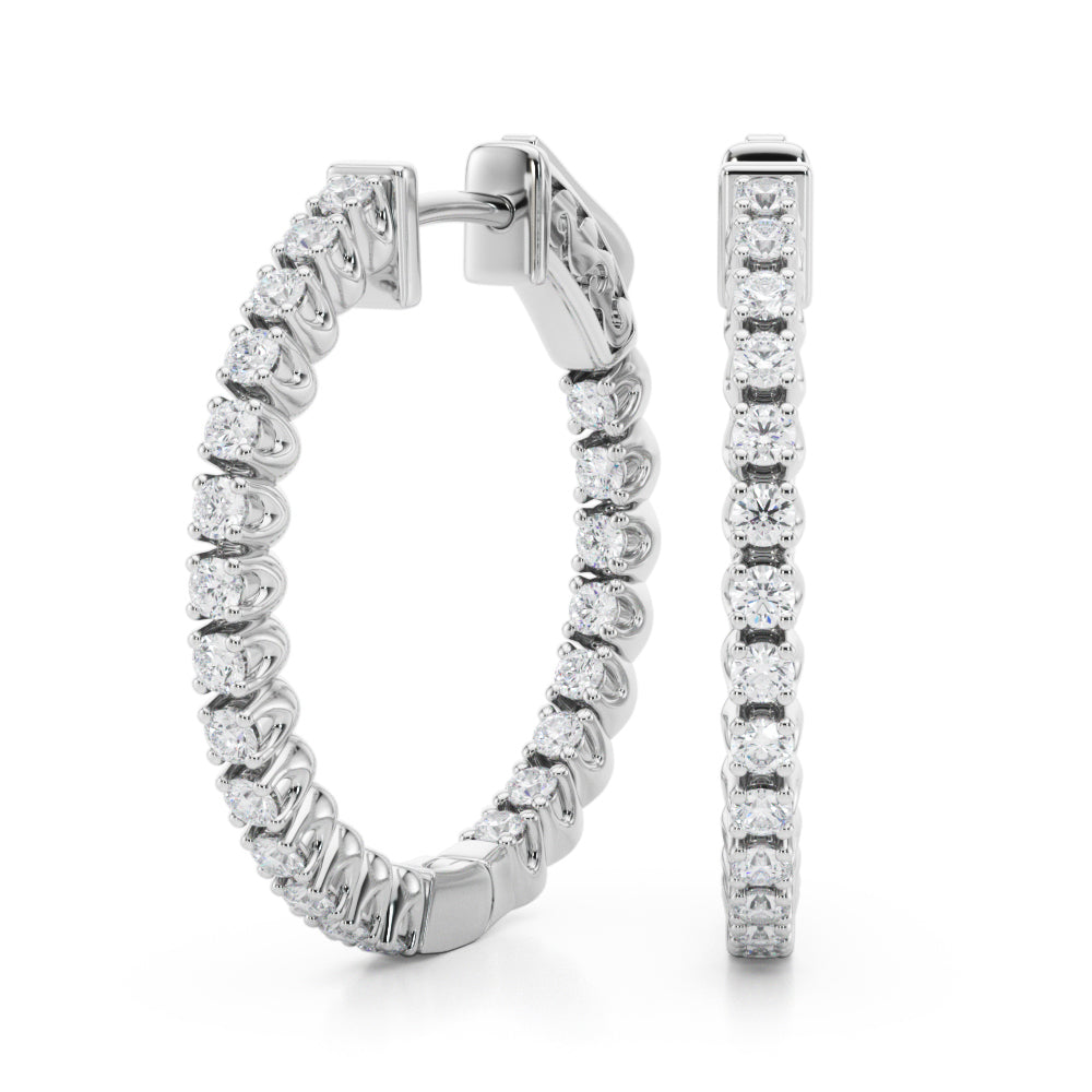 Classic Inside Out U-Prong Hoop Earrings (7196794912952)