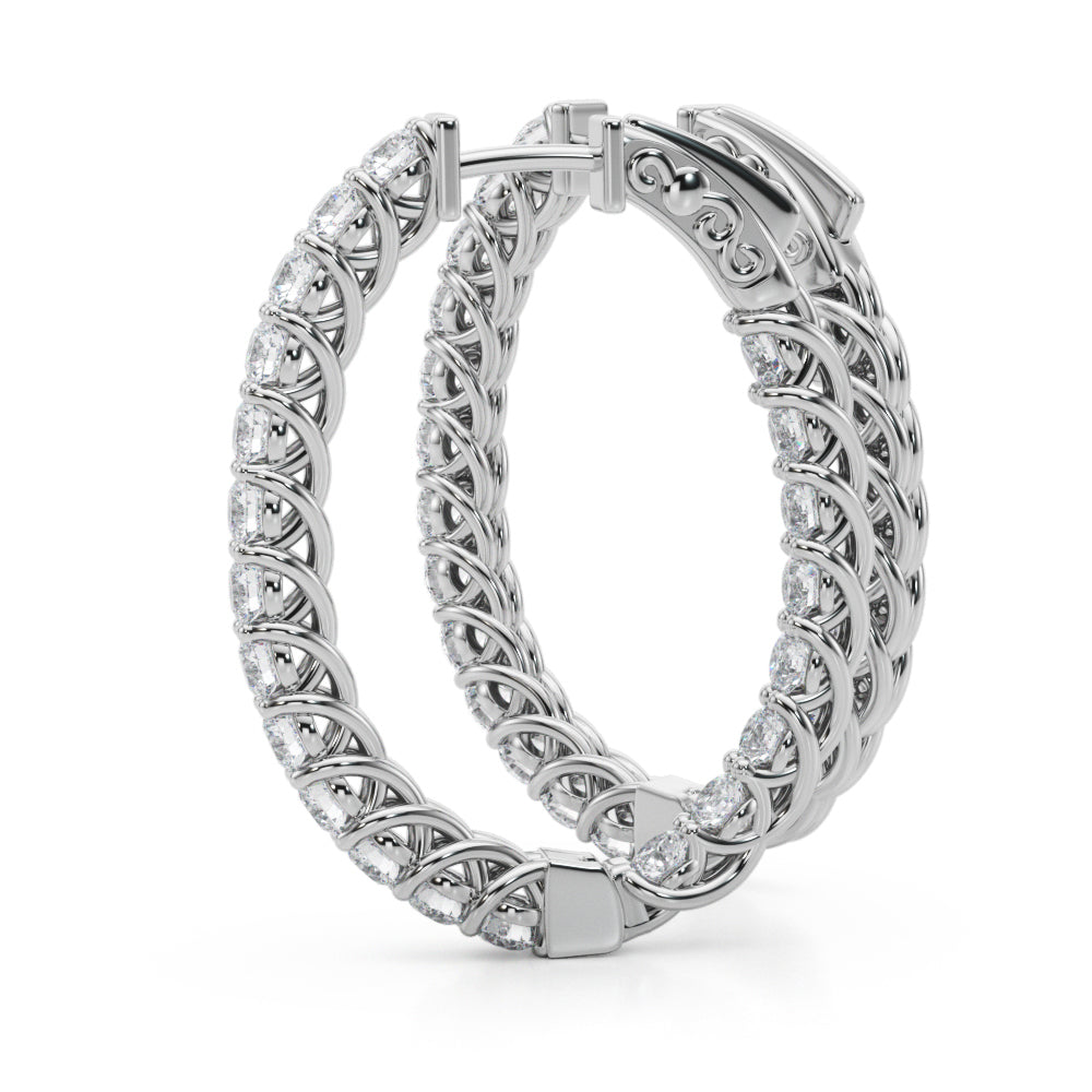 Elongated Inside Out Diamond Trellis Hoop Earrings (2.50 ct. tw.) (7196795470008)