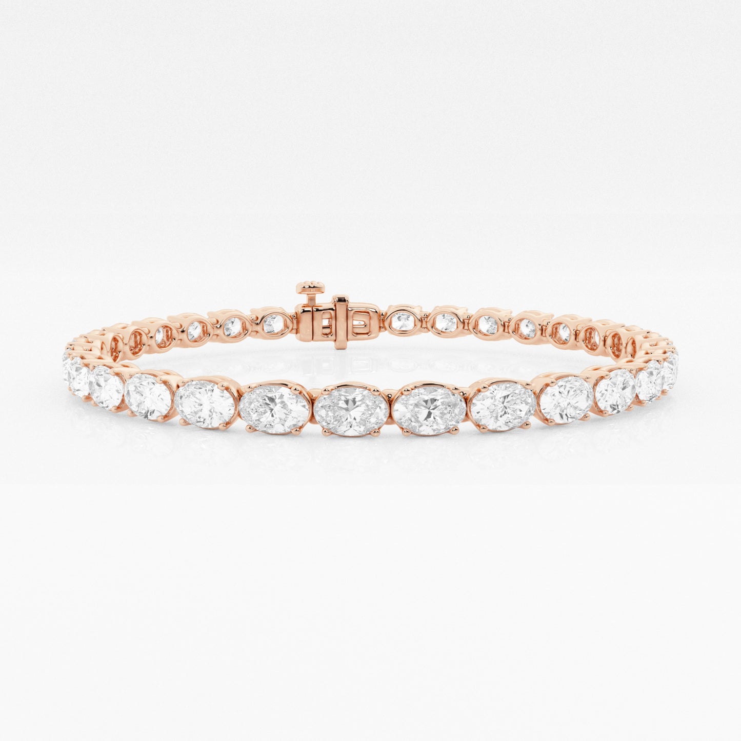 Oval Lab-Grown Diamond East-West Tennis Bracelet (7242891428024)