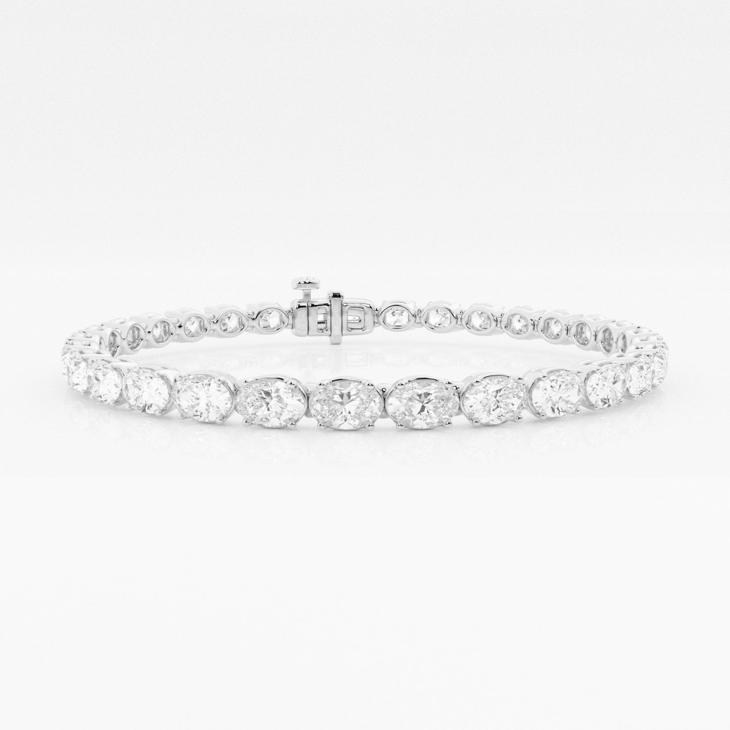 Oval Lab-Grown Diamond East-West Tennis Bracelet (7242891428024)