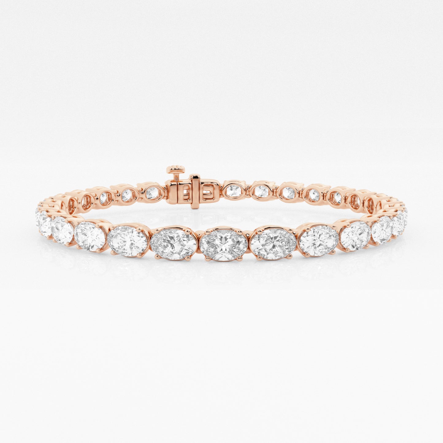 Oval Lab-Grown Diamond East-West Tennis Bracelet (7242891428024)