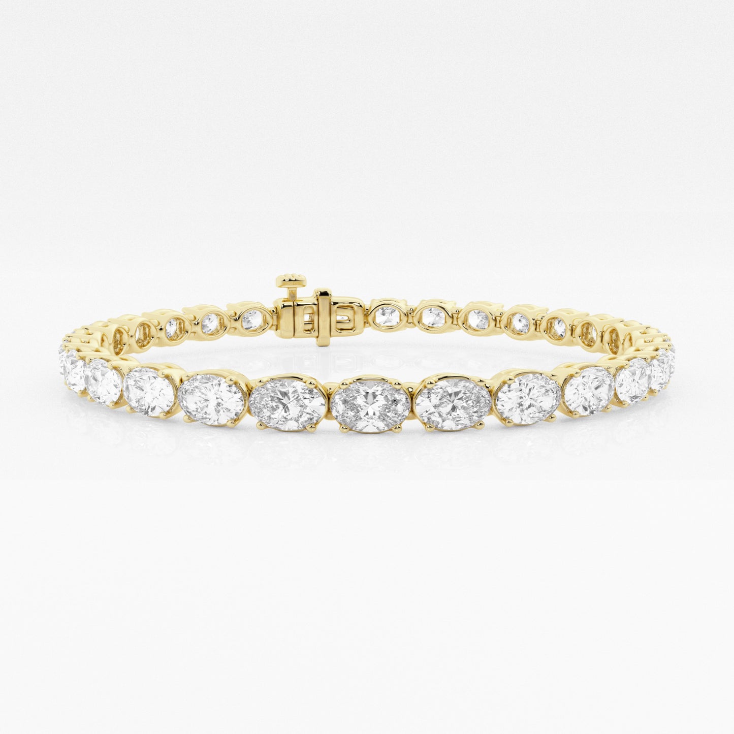 Oval Lab-Grown Diamond East-West Tennis Bracelet (7242891428024)