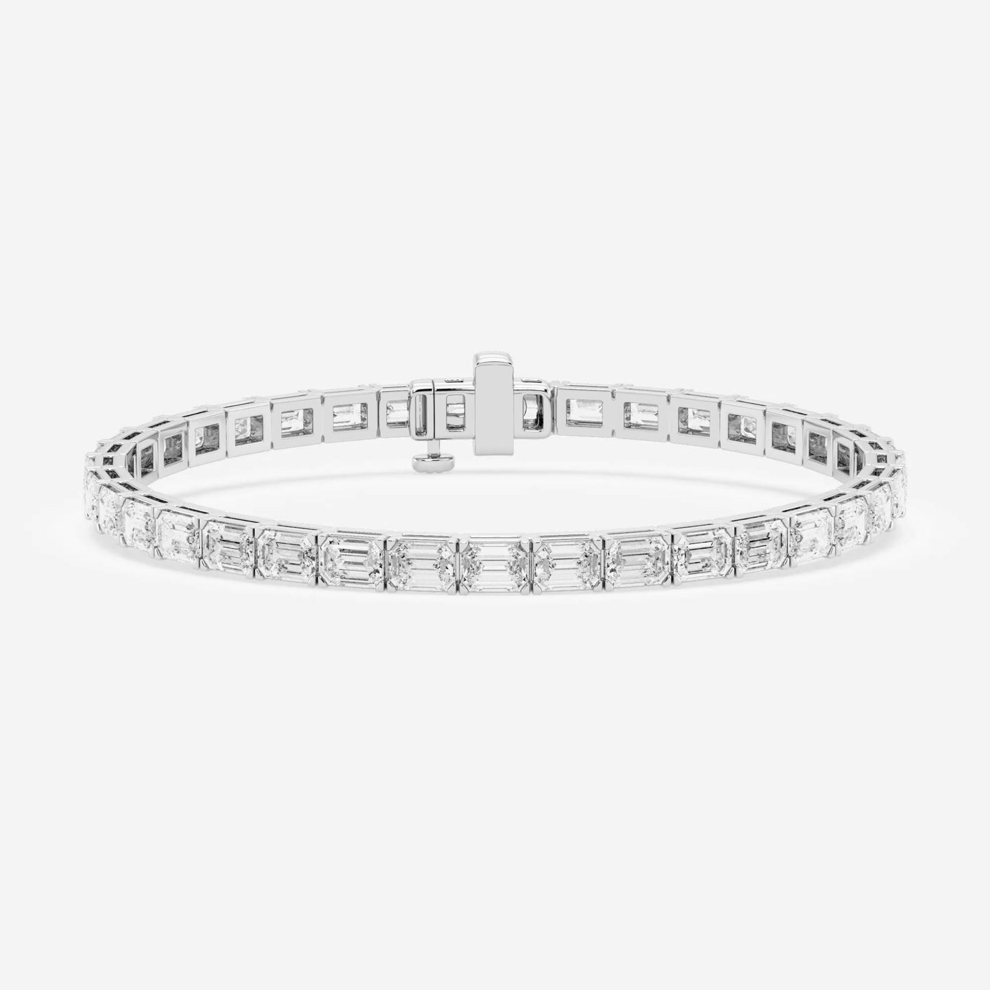 Emerald Lab Grown Diamond East-West Tennis Bracelet (7242944544952)