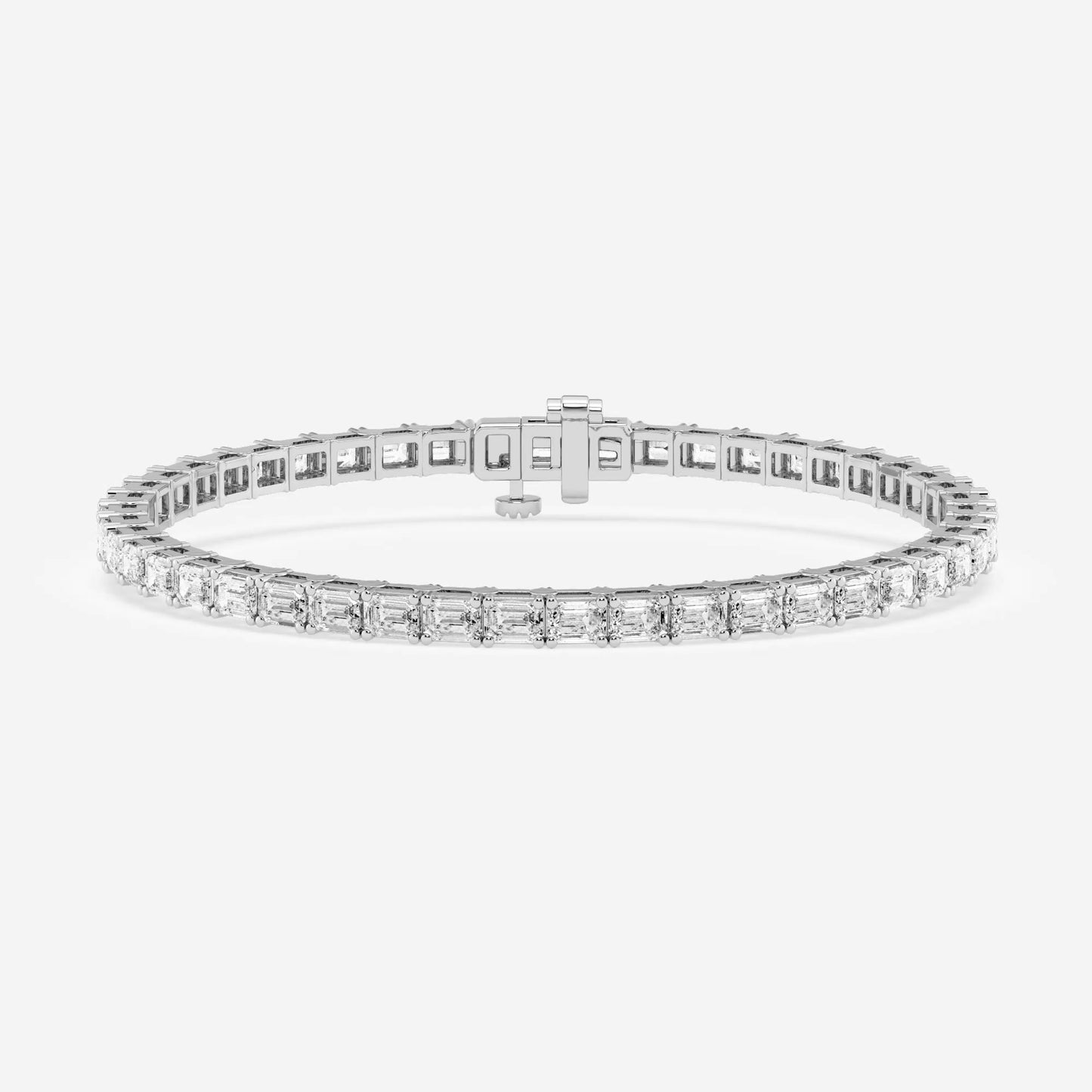 Emerald Lab Grown Diamond East-West Tennis Bracelet (7242944544952)