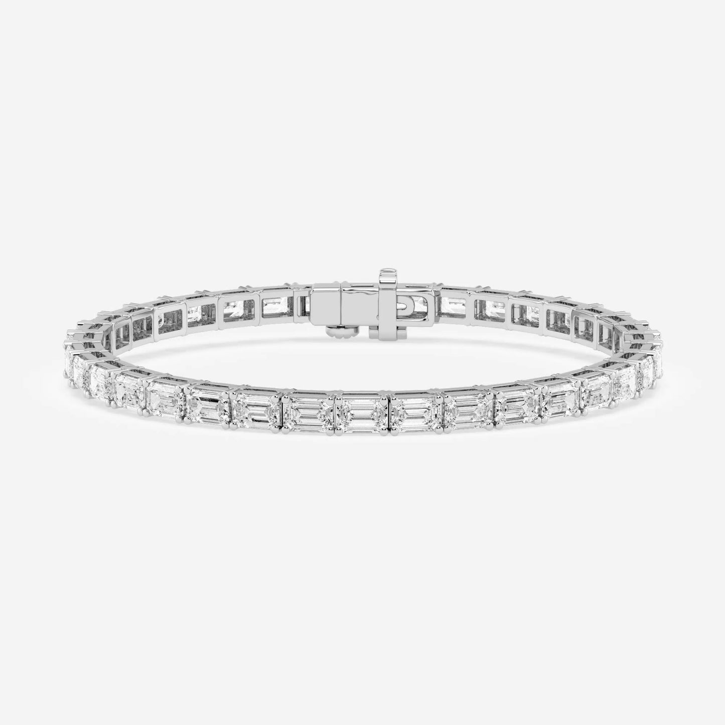 Emerald Lab Grown Diamond East-West Tennis Bracelet (7242944544952)