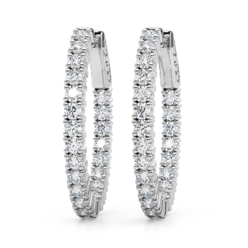 Classic Eternal Diamond Hoop Earrings (7196795142328)