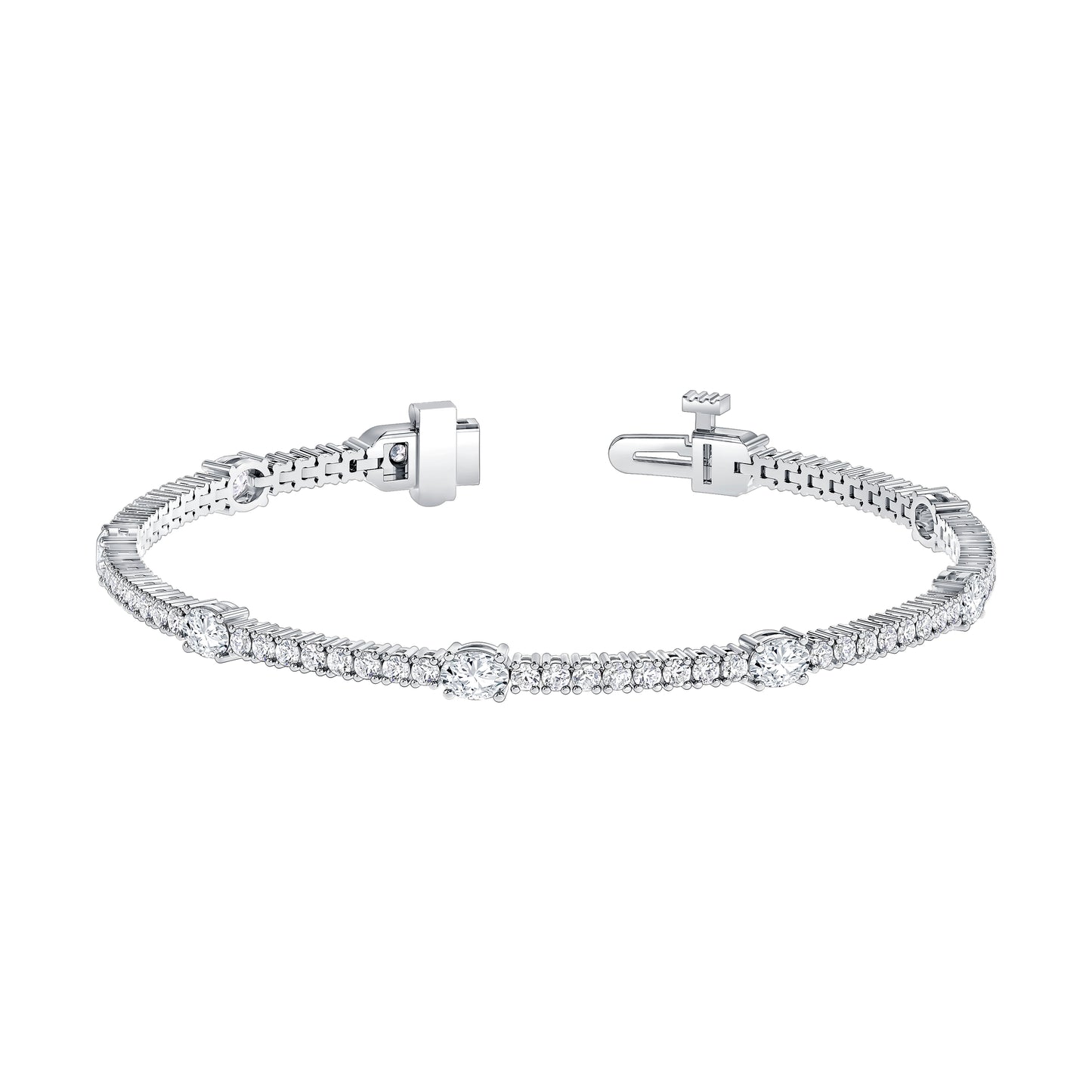 Oval and Round Lab Diamond Bracelet (7306956800184)