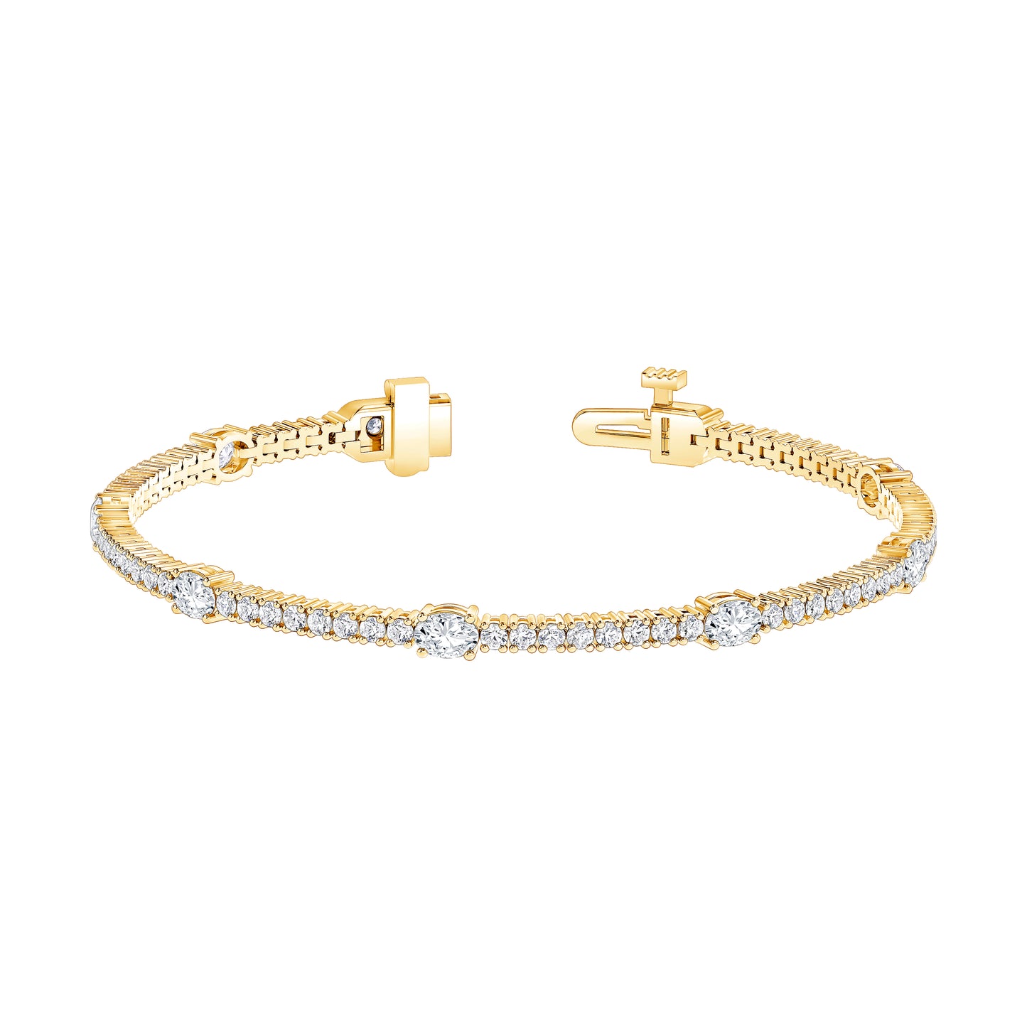 Oval and Round Lab Diamond Bracelet (7306956800184)