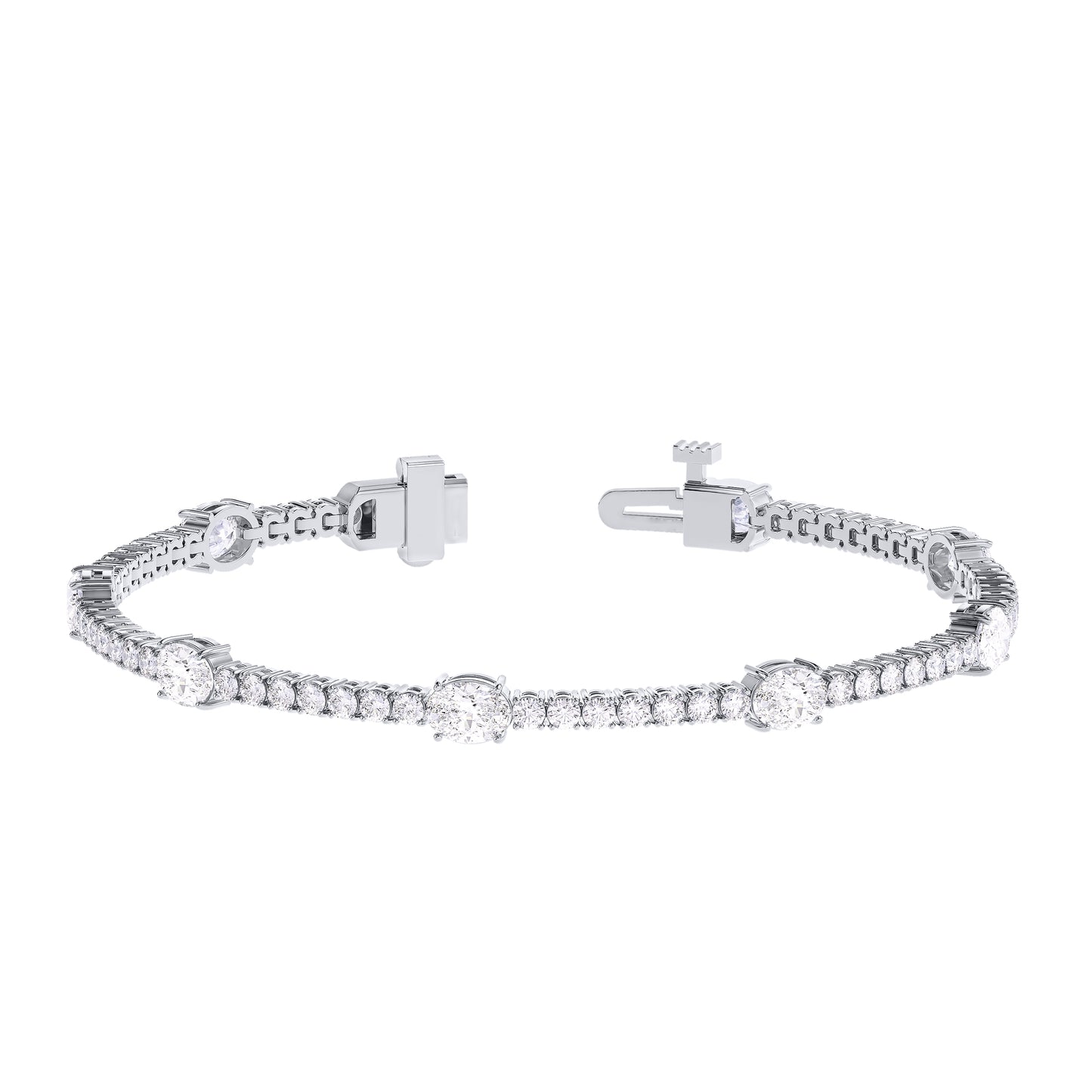 Oval and Round Lab Diamond Bracelet (7306956800184)