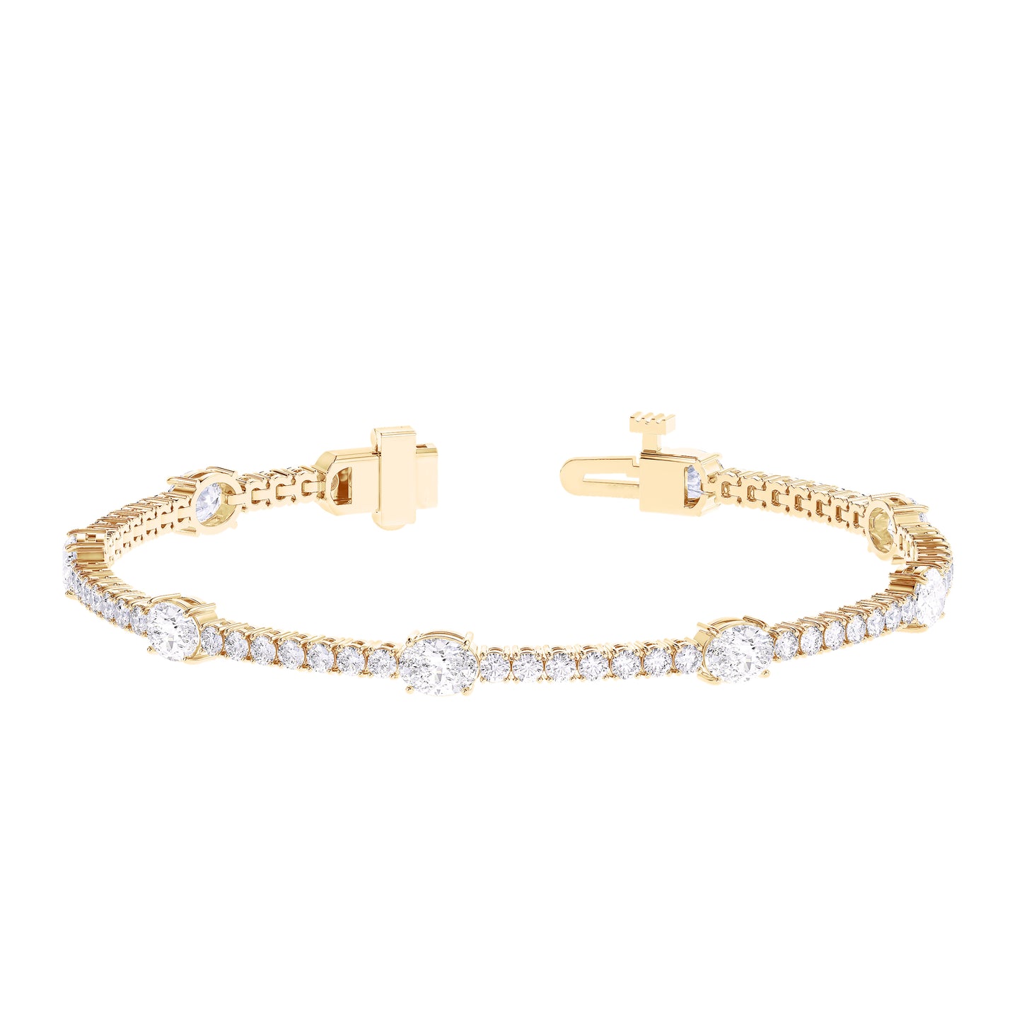 Oval and Round Lab Diamond Bracelet (7306956800184)