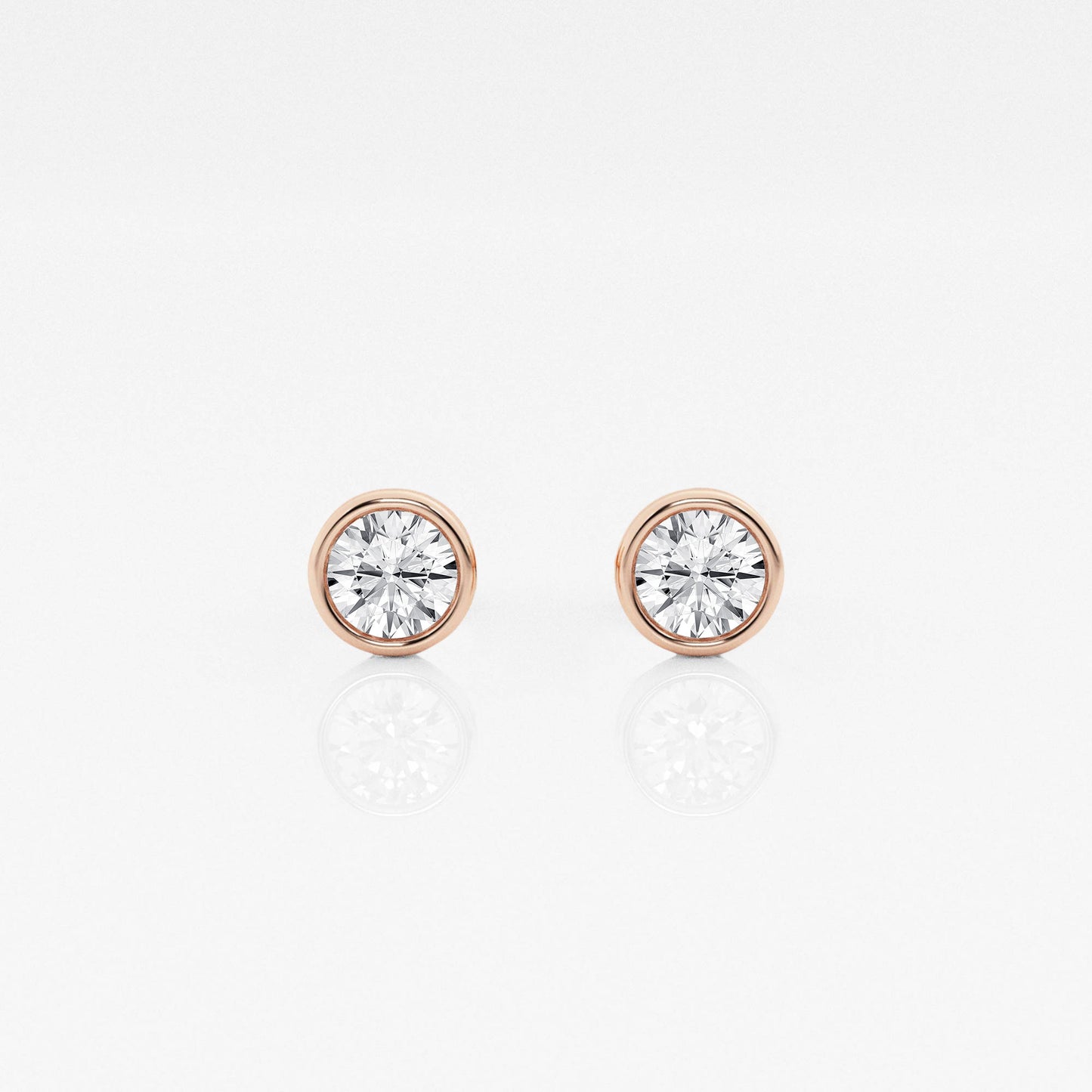 Round Lab Diamond Bezel Stud Earrings (7300426367160)