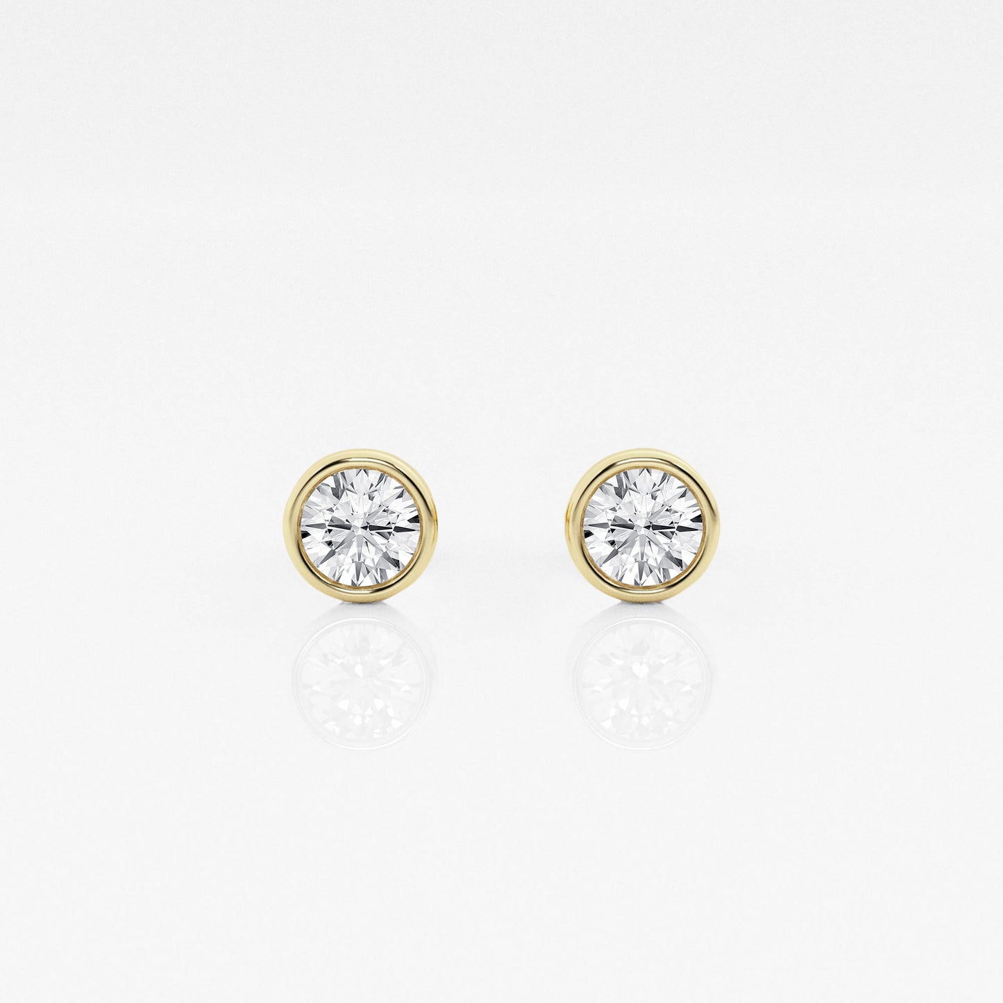 Round Lab Diamond Bezel Stud Earrings (7300426367160)