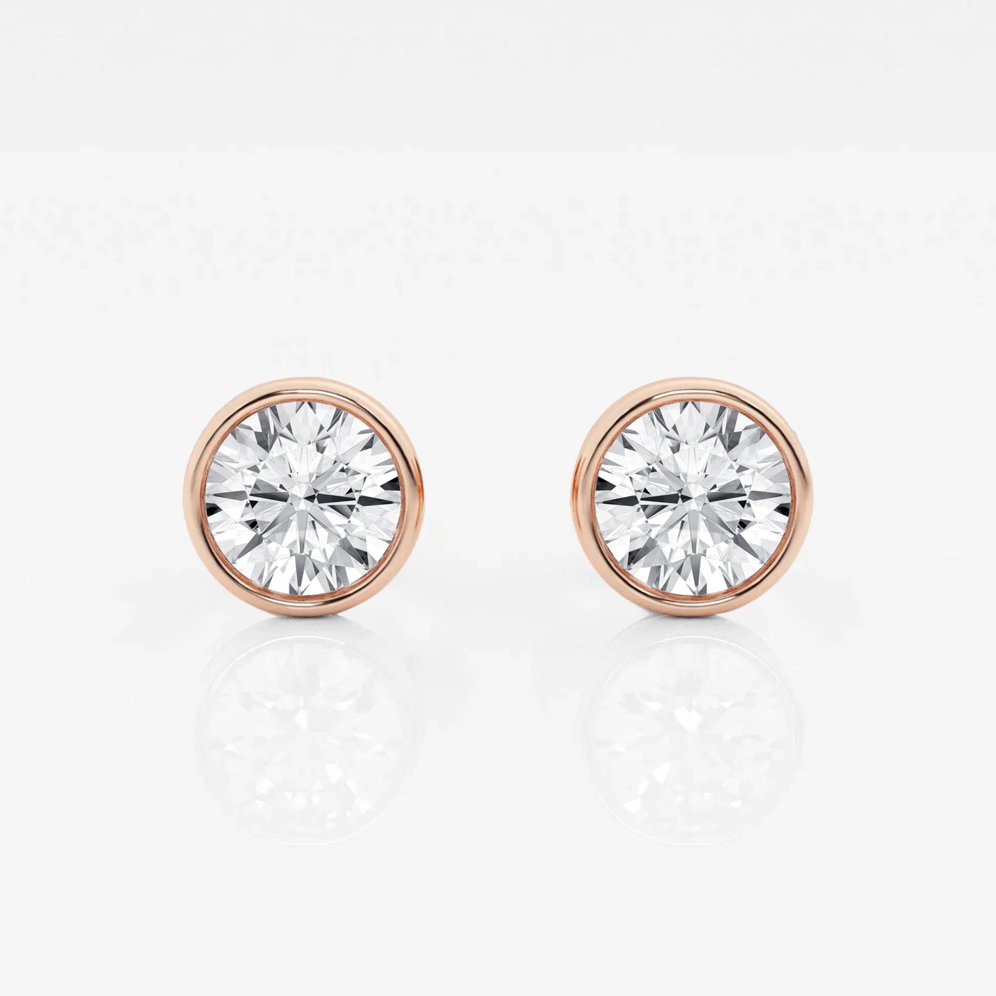 Round Lab Diamond Bezel Stud Earrings (7300426367160)