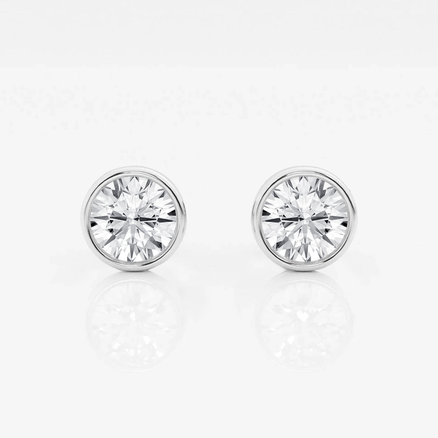 Round Lab Diamond Bezel Stud Earrings (7300426367160)