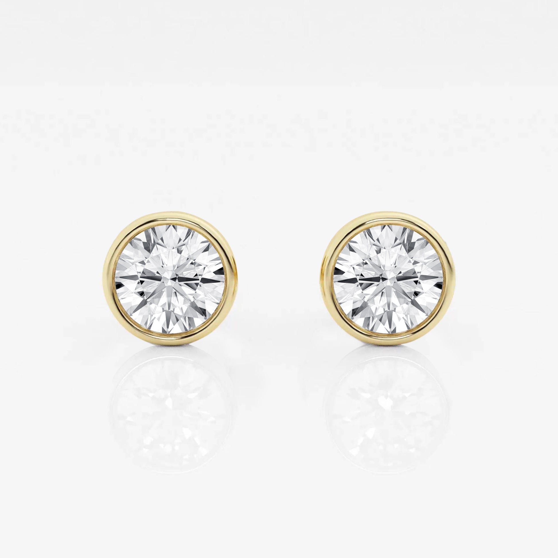 Round Lab Diamond Bezel Stud Earrings (7300426367160)