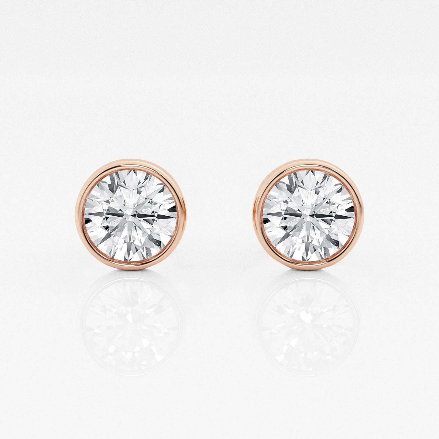 Round Lab Diamond Bezel Stud Earrings (7300426367160)