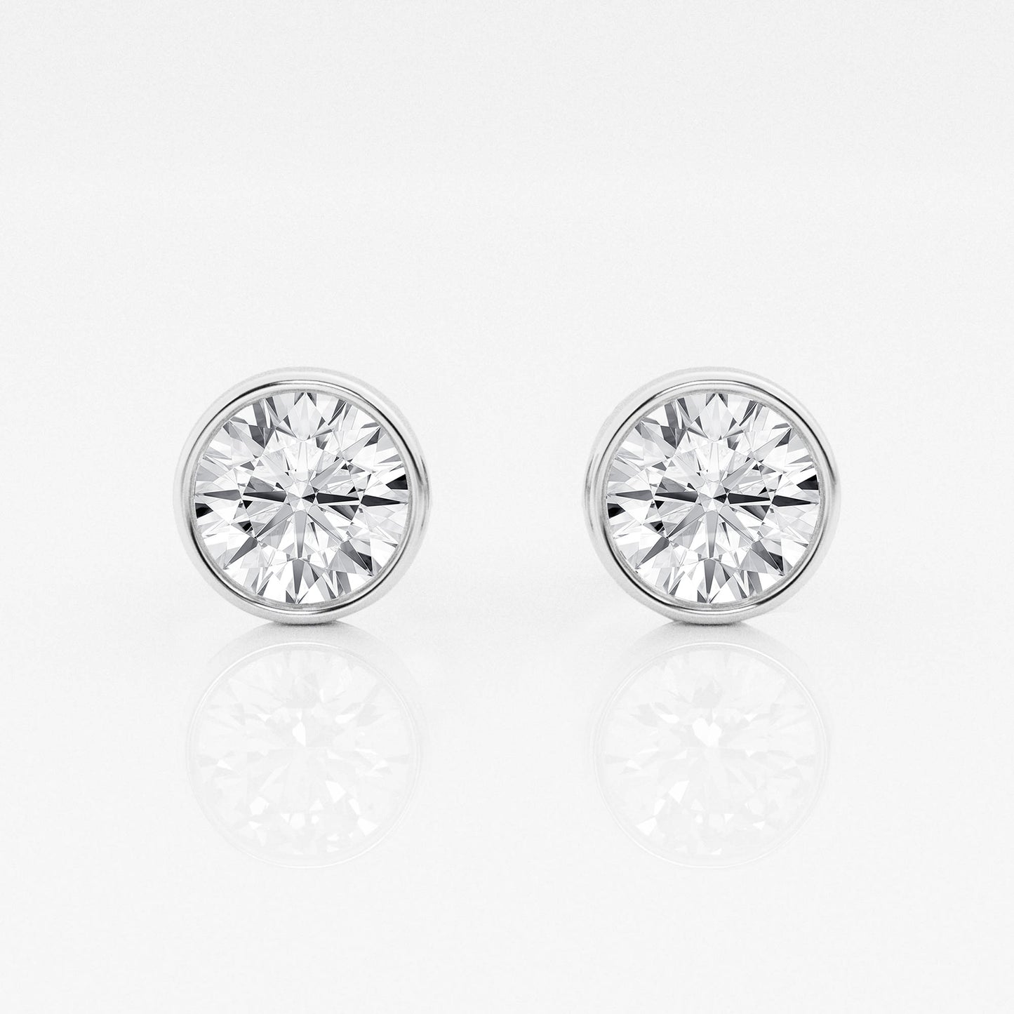 Round Lab Diamond Bezel Stud Earrings (7300426367160)