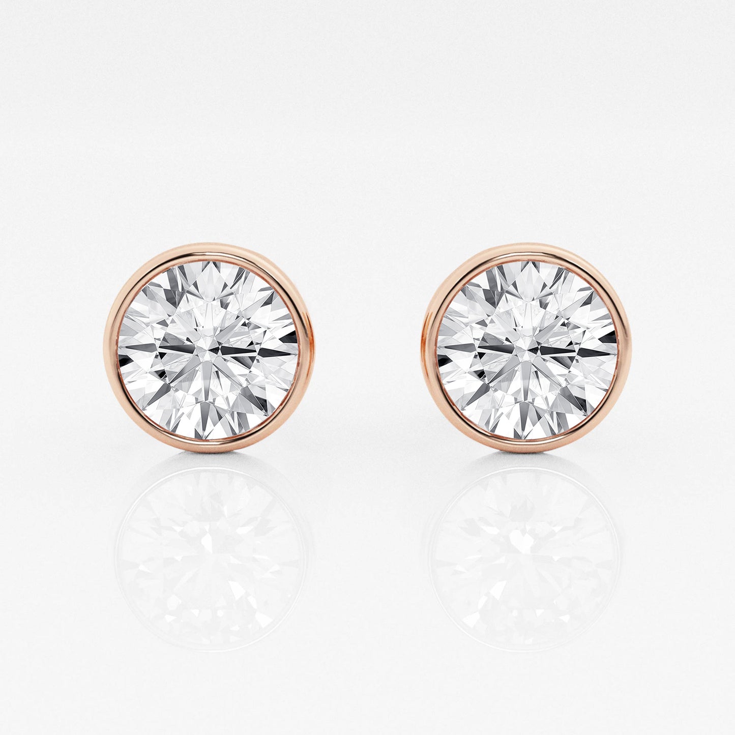 Round Lab Diamond Bezel Stud Earrings (7300426367160)