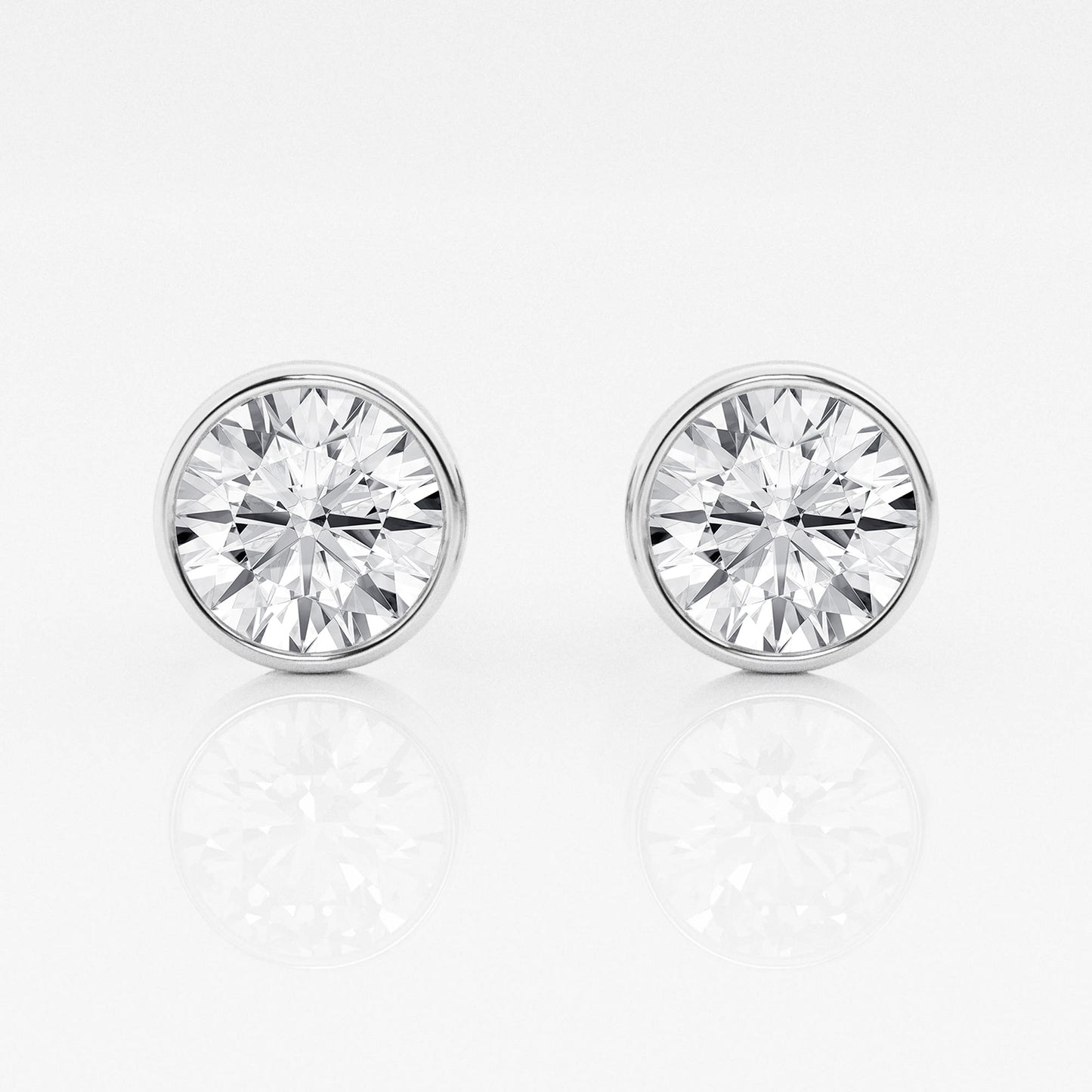 Round Lab Diamond Bezel Stud Earrings (7300426367160)