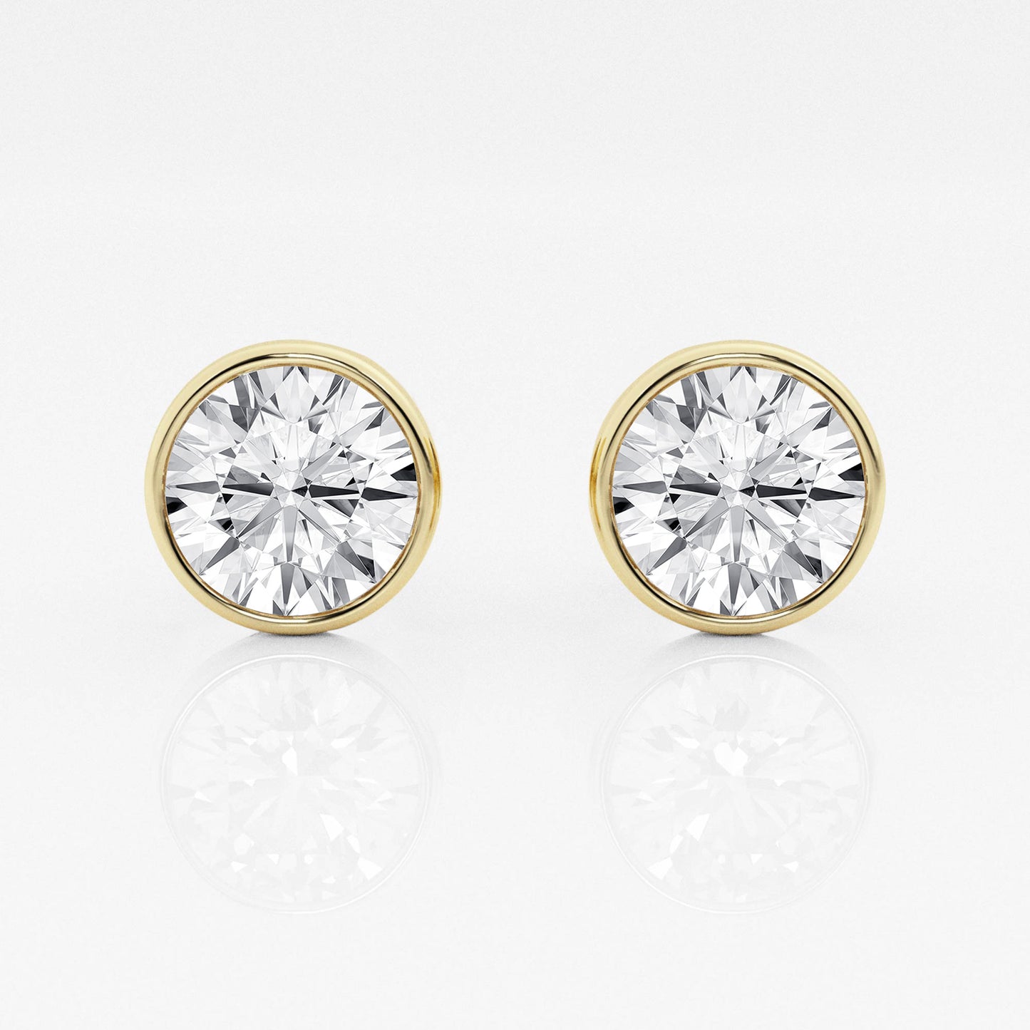 Round Lab Diamond Bezel Stud Earrings (7300426367160)