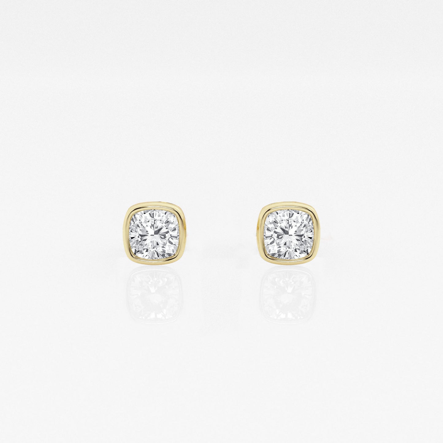 Cushion Lab Diamond Bezel Stud Earrings (7300424564920)