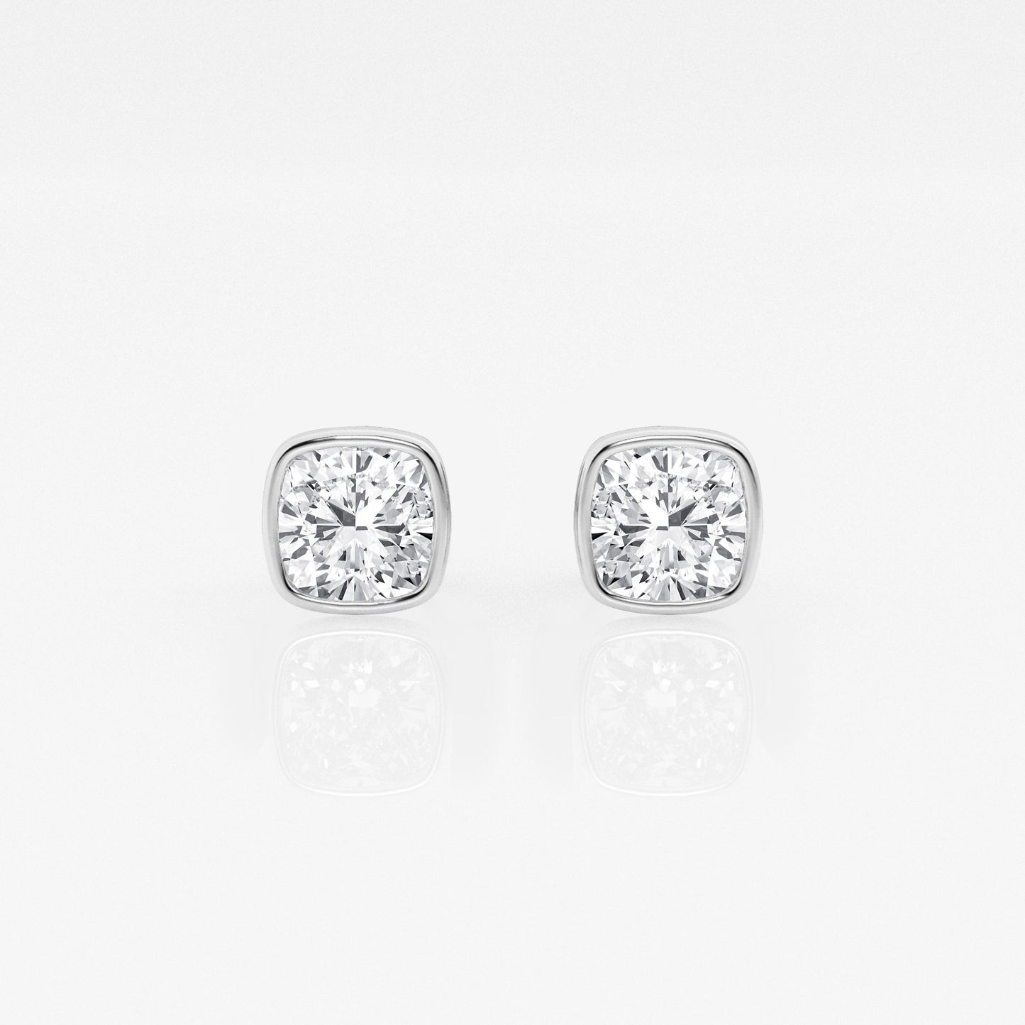 Cushion Lab Diamond Bezel Stud Earrings (7300424564920)