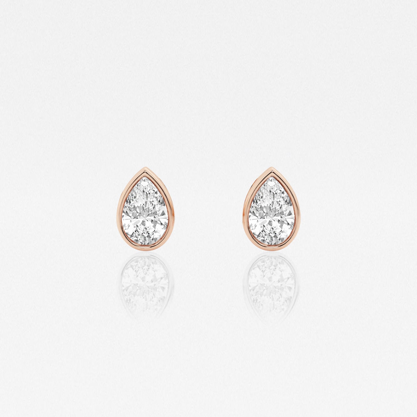 Pear Lab Diamond Bezel Stud Earrings (7300329701560)