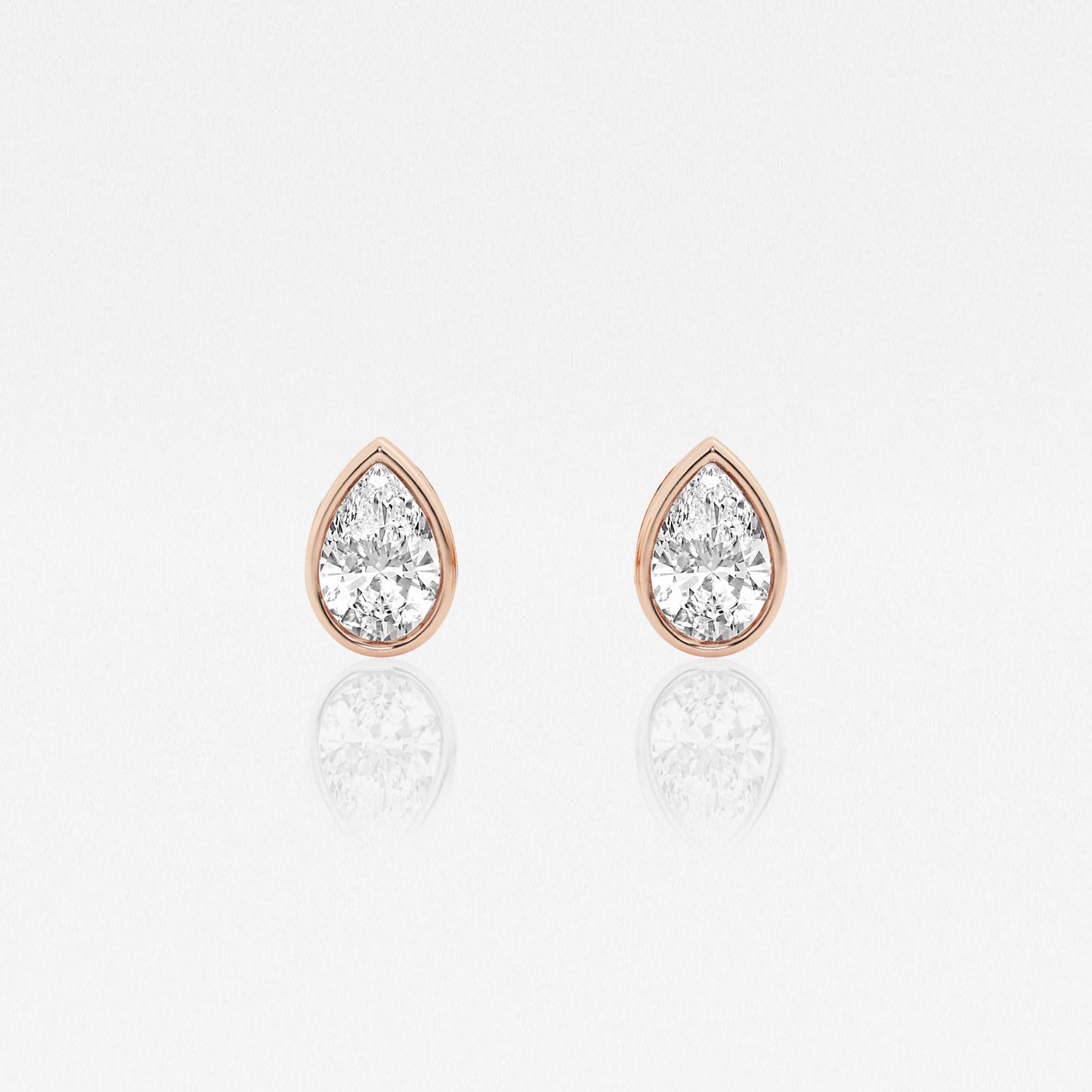 Pear Lab Diamond Bezel Stud Earrings (7300329701560)