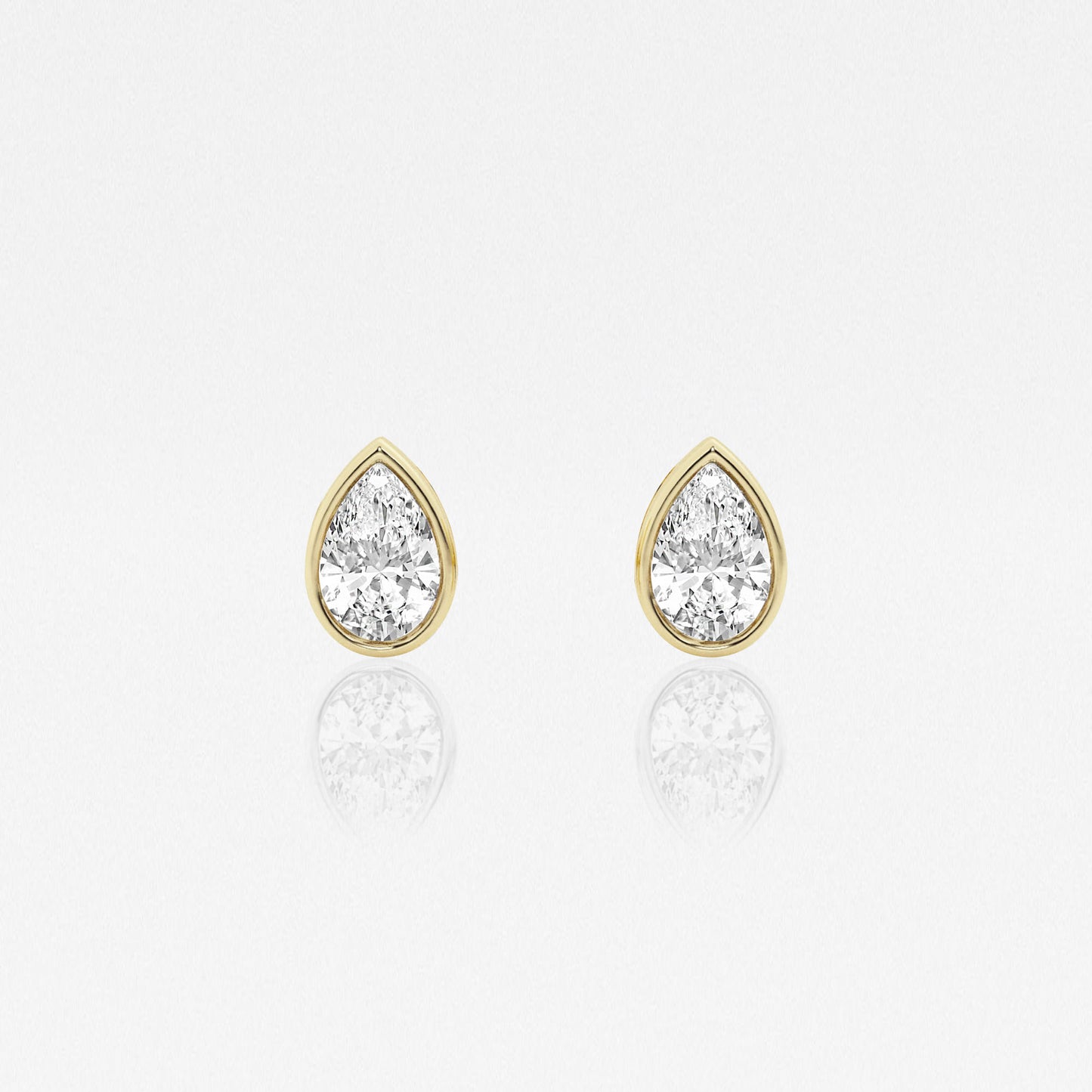 Pear Lab Diamond Bezel Stud Earrings (7300329701560)
