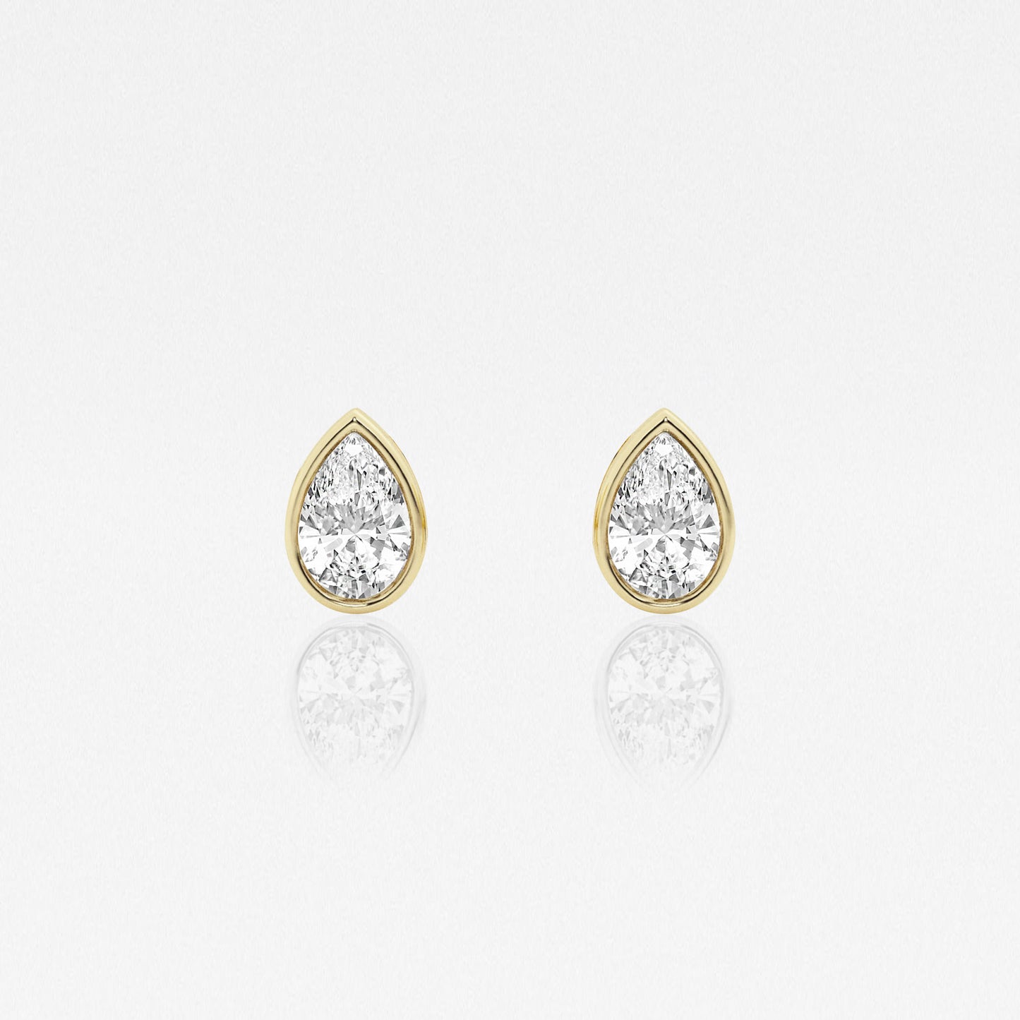 Pear Lab Diamond Bezel Stud Earrings (7300329701560)