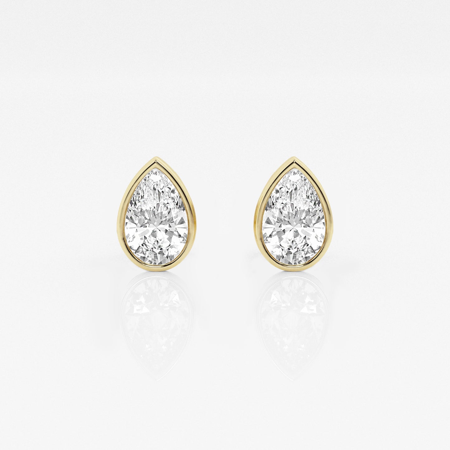 Pear Lab Diamond Bezel Stud Earrings (7300329701560)