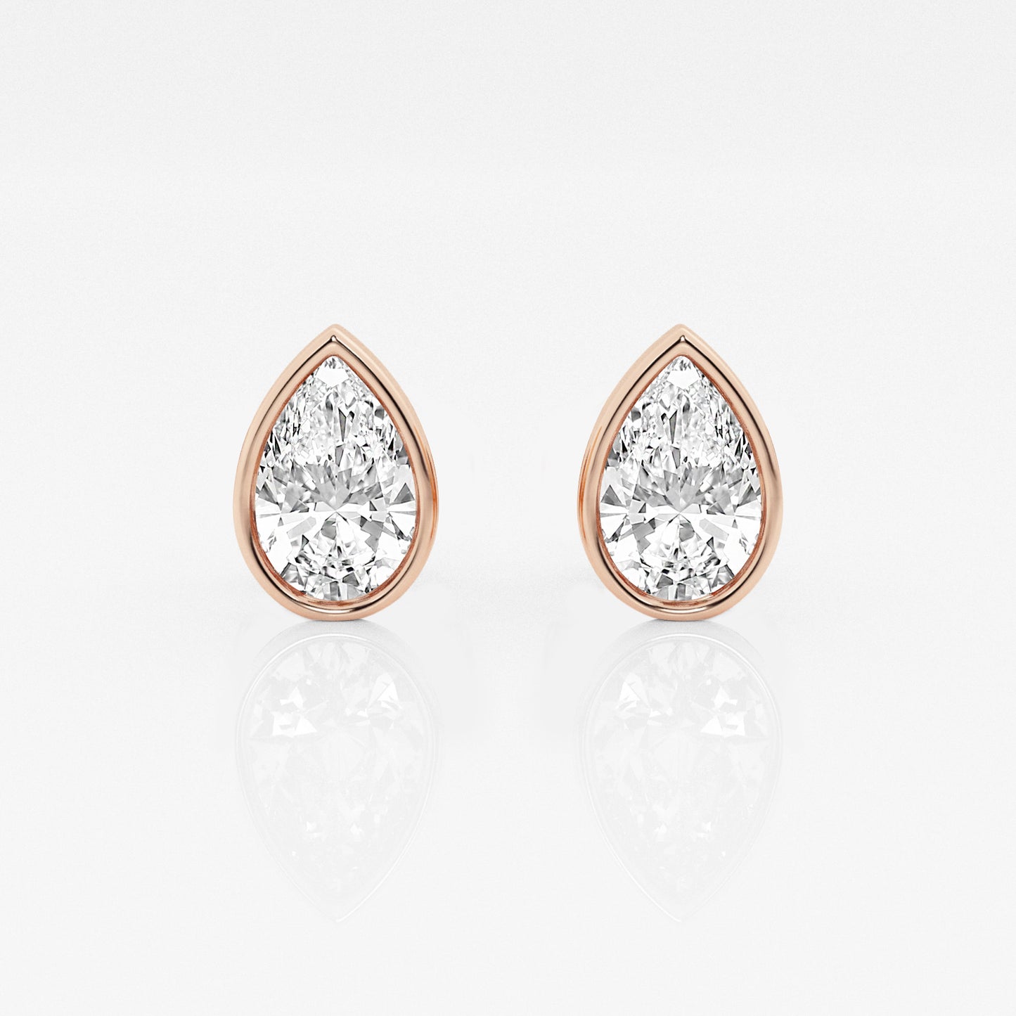 Pear Lab Diamond Bezel Stud Earrings (7300329701560)