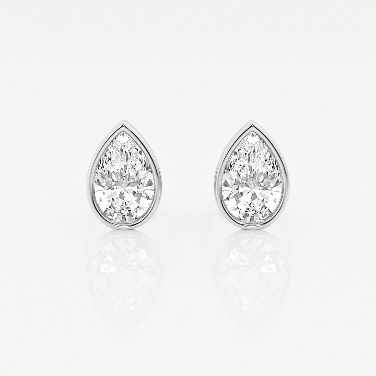 Pear Lab Diamond Bezel Stud Earrings (7300329701560)