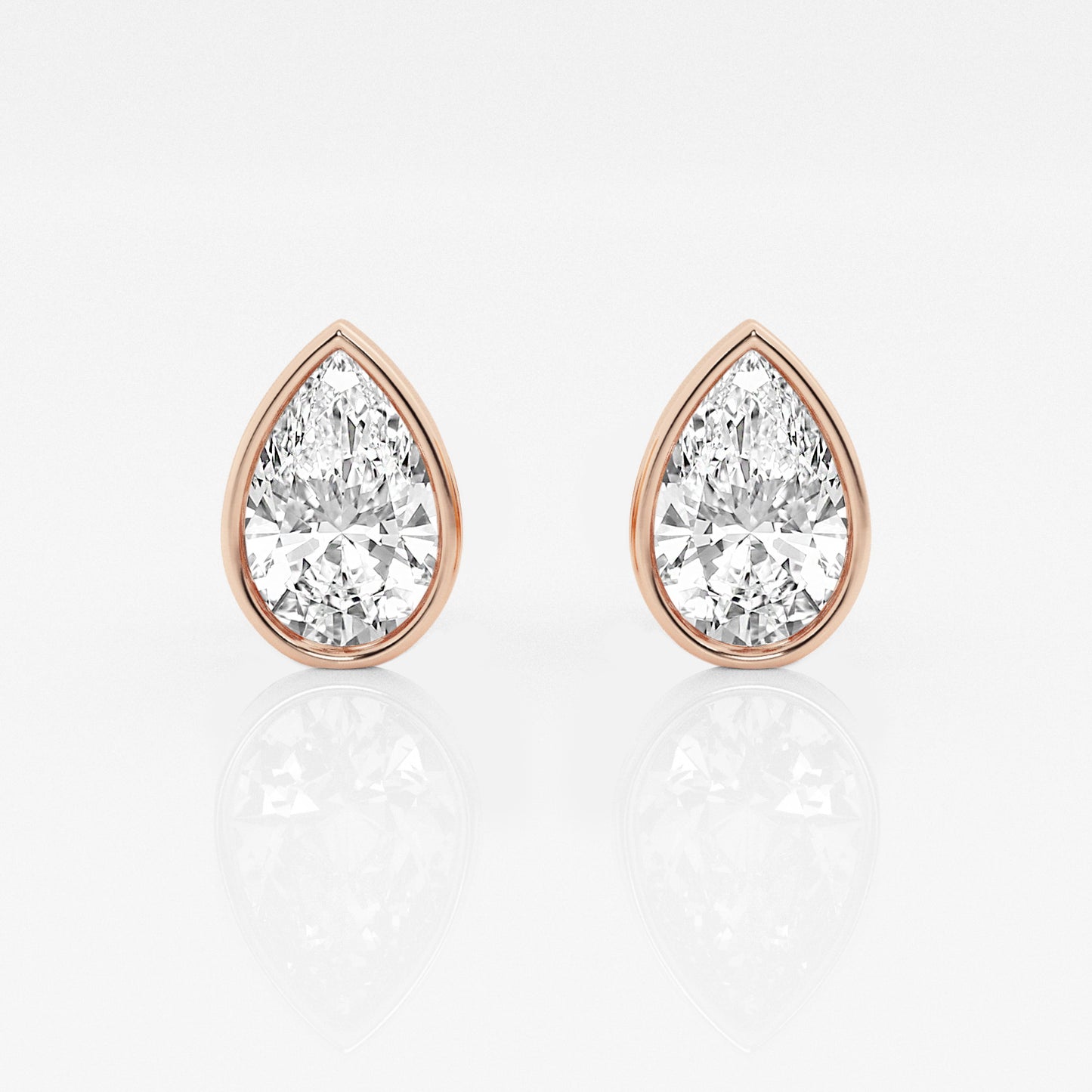 Pear Lab Diamond Bezel Stud Earrings (7300329701560)