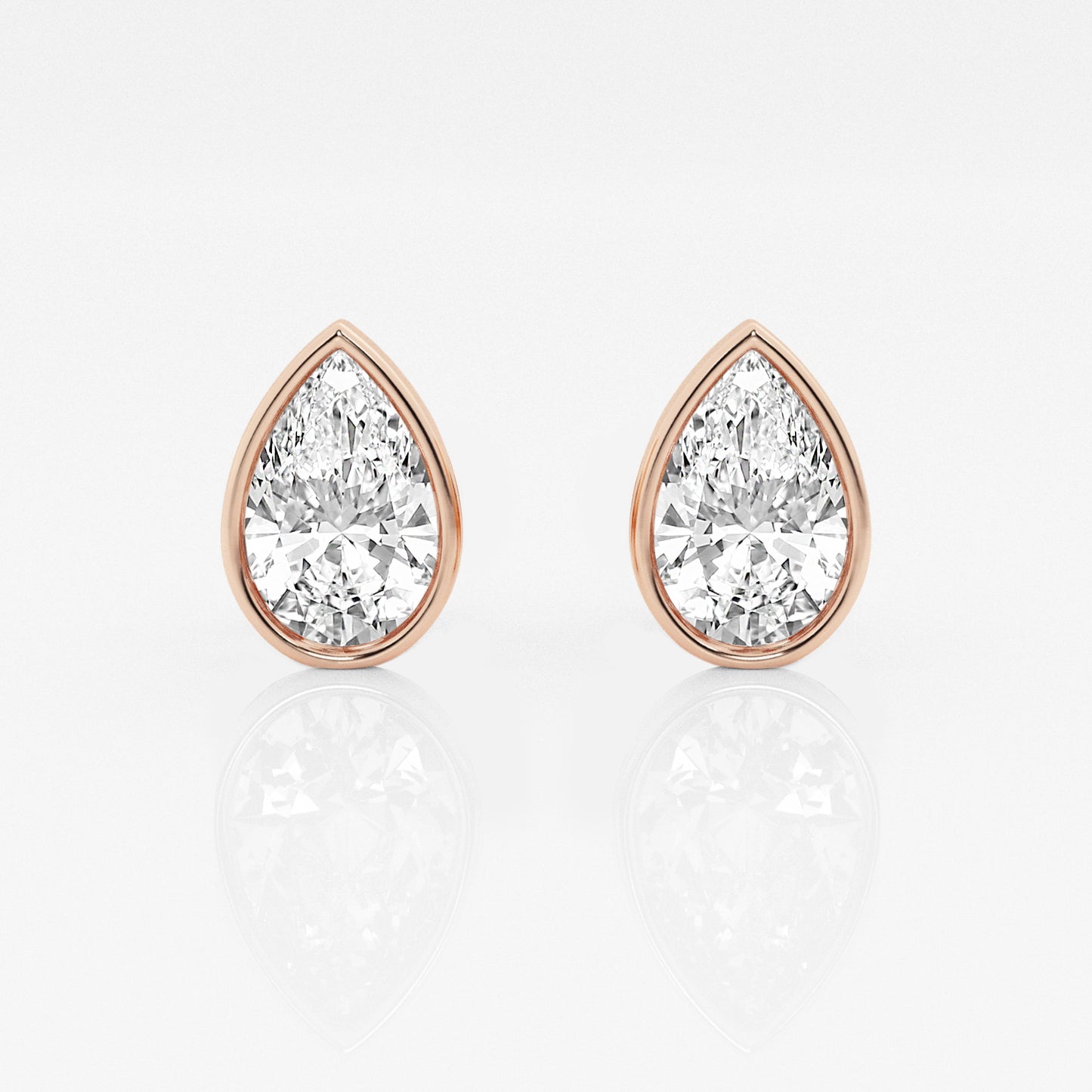 Pear Lab Diamond Bezel Stud Earrings (7300329701560)