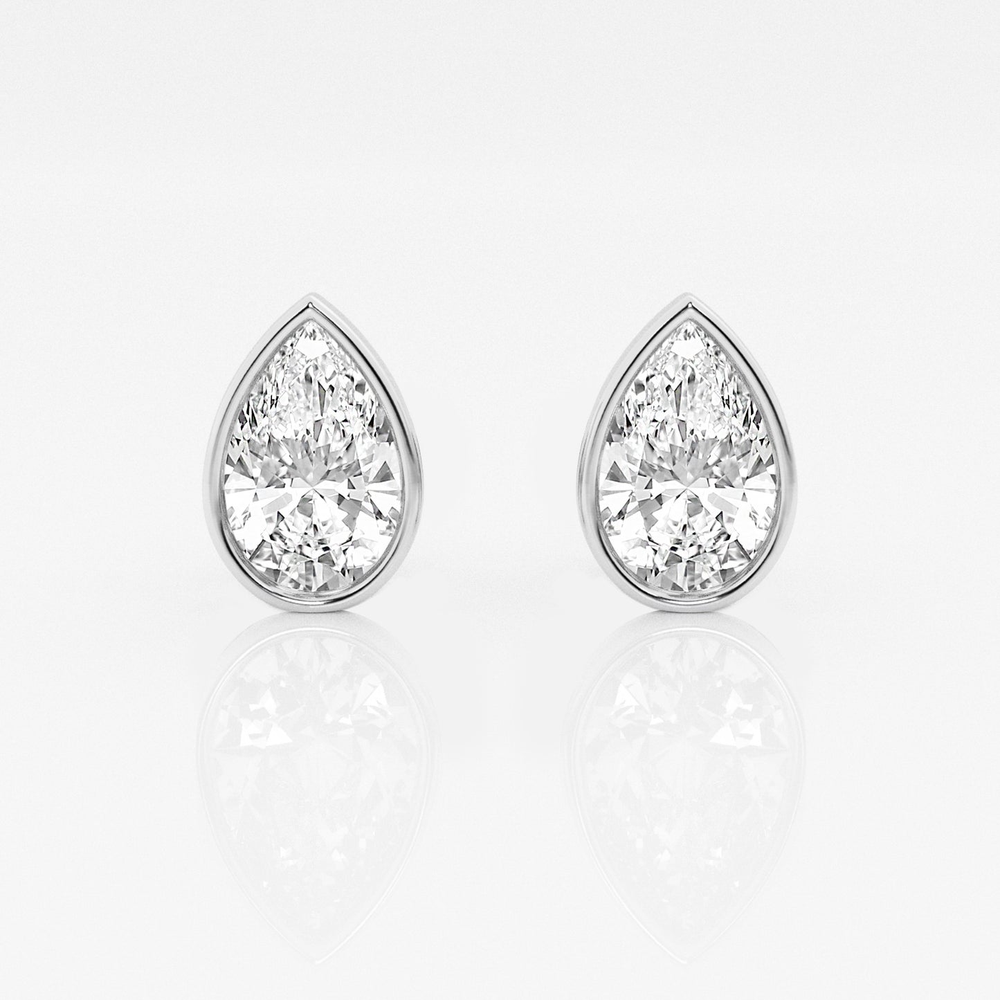 Pear Lab Diamond Bezel Stud Earrings (7300329701560)