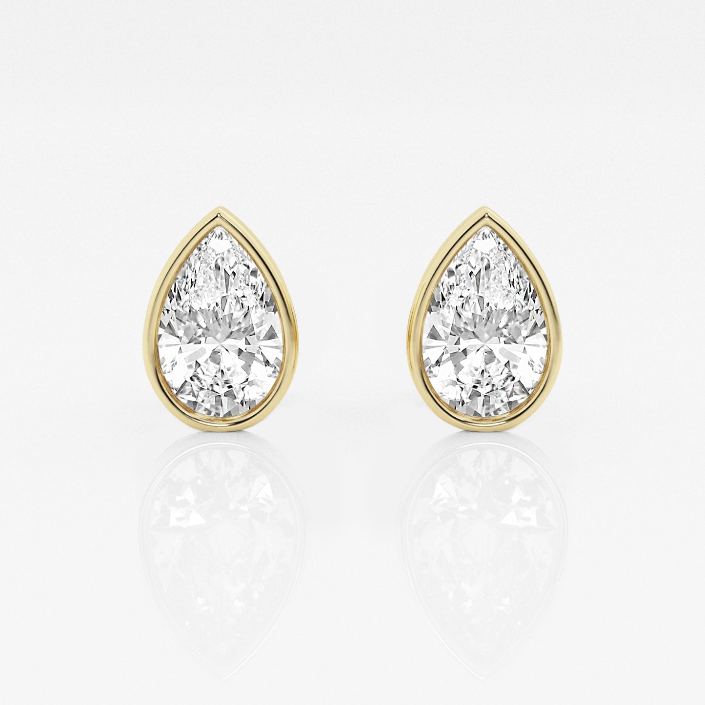 Pear Lab Diamond Bezel Stud Earrings (7300329701560)