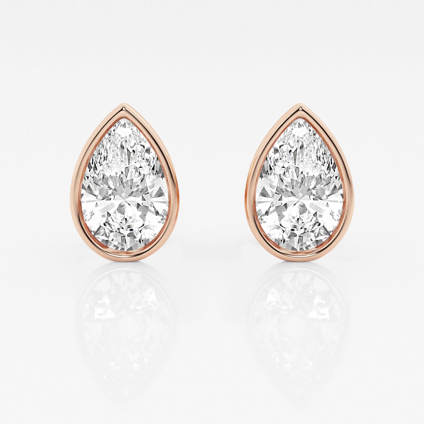 Pear Lab Diamond Bezel Stud Earrings (7300329701560)