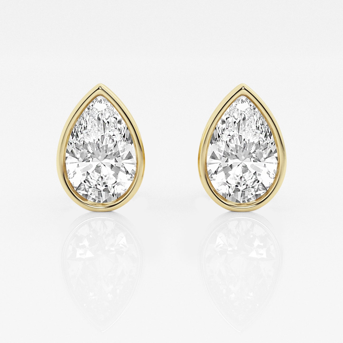 Pear Lab Diamond Bezel Stud Earrings (7300329701560)