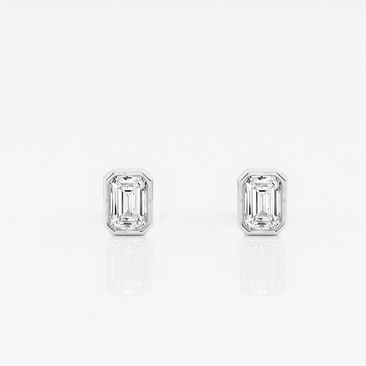 Emerald Lab Diamond Bezel Stud Earrings (7300423450808)